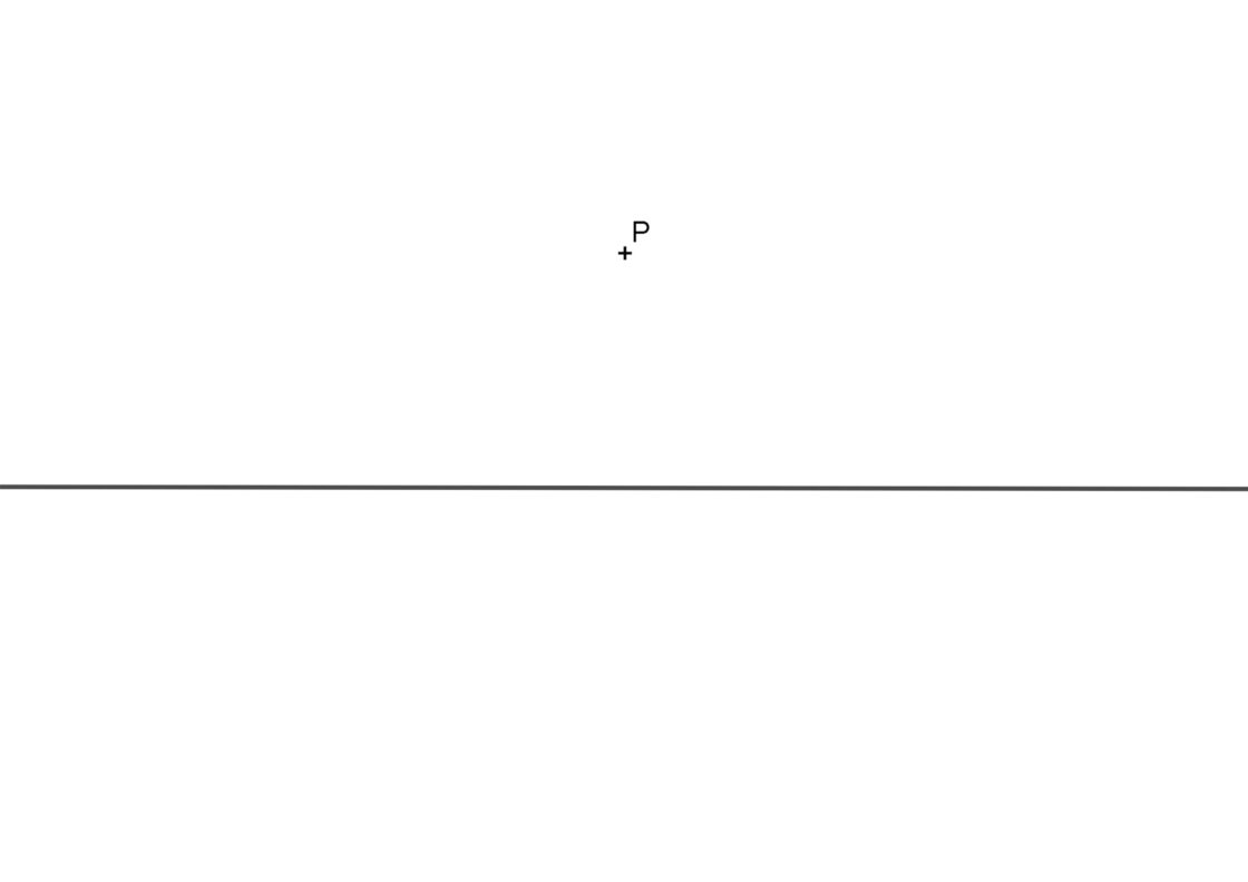 Perpendicular a una recta por un punto externo usando regla y compás. Ejercicio resuelto