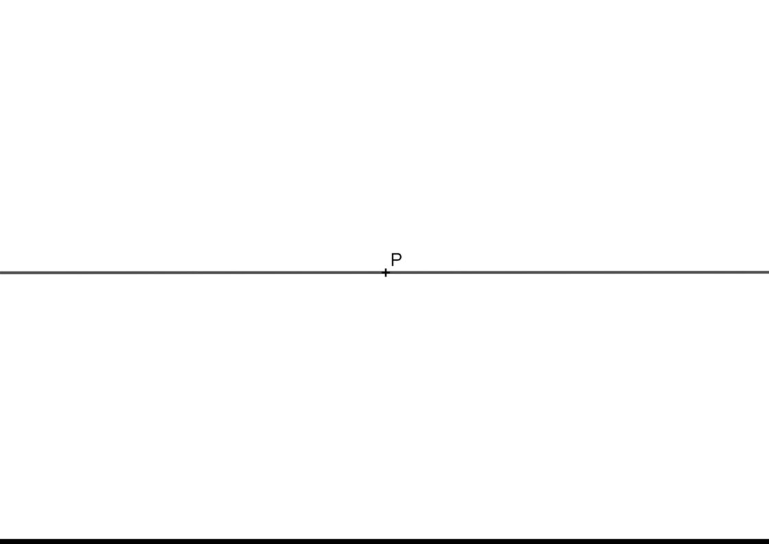 Perpendicular por un punto propio usando compás. Ejercicio resuelto