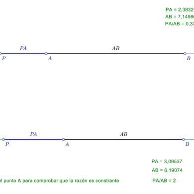 Series geometricas lineales - Razón simple de tres puntos