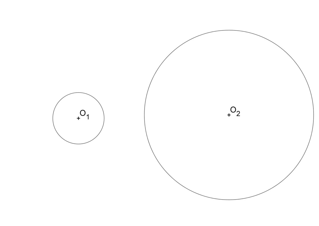 Rectas tangentes exteriores a dos circunferencias (Homotecia)