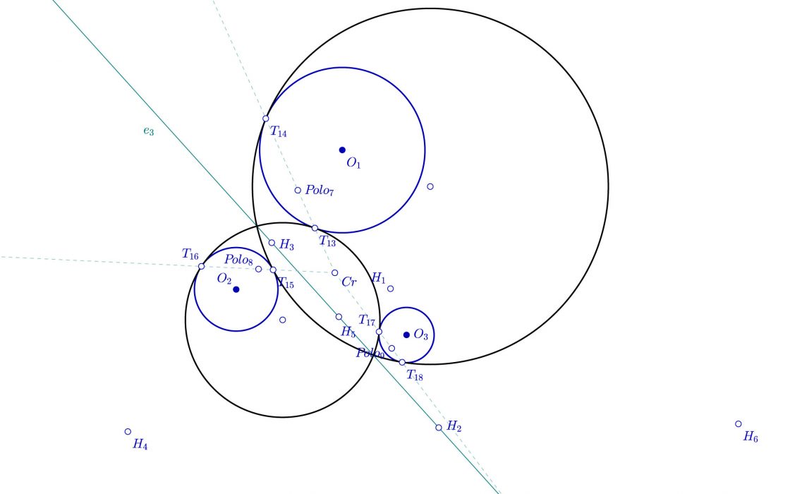 Circunferencias tangentes usando el eje polar