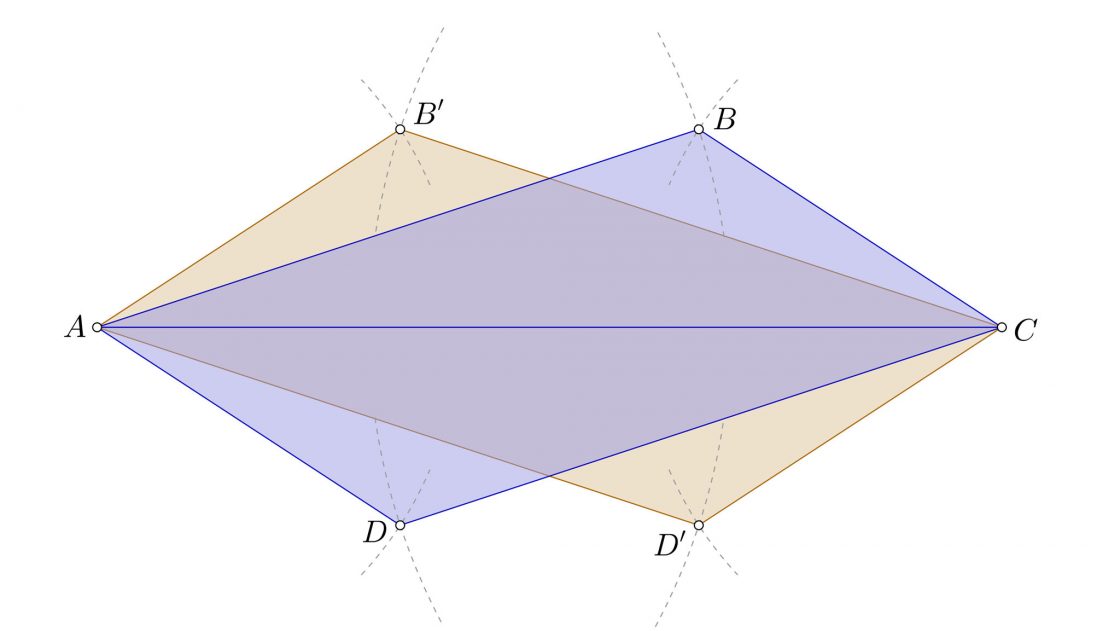 Construir un romboide conociendo sus lados y la diagonal