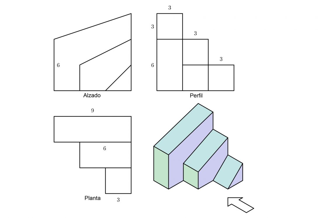 ejercicios de perspectiva cónica frontal resueltos