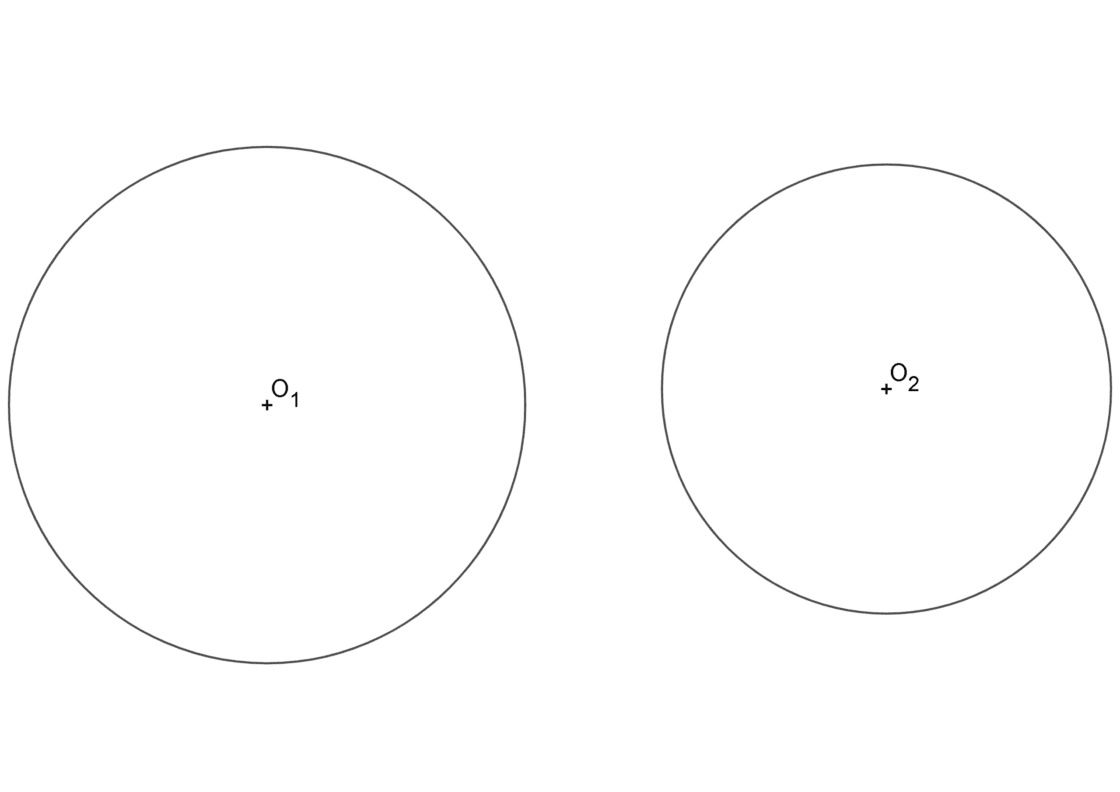 Cómo hallar el Eje Radical de dos circunferencias. Ejercicio resuelto paso a paso con lámina para imprimir.