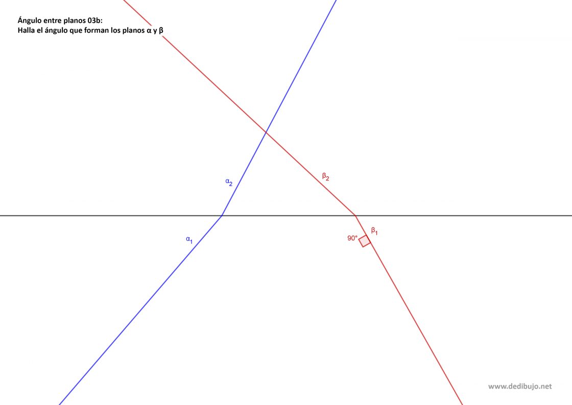 Como hallar el ángulo que forman dos planos usando perpendiculares por un punto común.