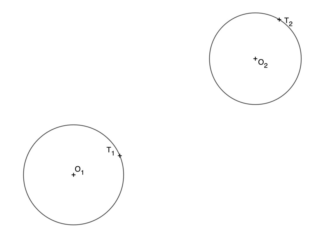 Circunferencia tangente a dos circunferencias