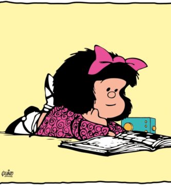 Mafalda leyendo. Quino. Introducción al cómic: Viñetas, globos, onomatopeyas, cartelas, narrativa y tiempo, personajes.