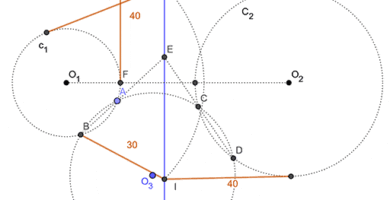 Rectas tangentes a dos circunferencias con valor dado